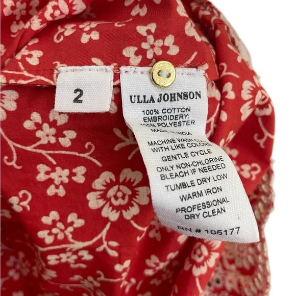 ULLA JOHNSON Leonie Floral Lace Ruffle Dress - Picture 13 of 16